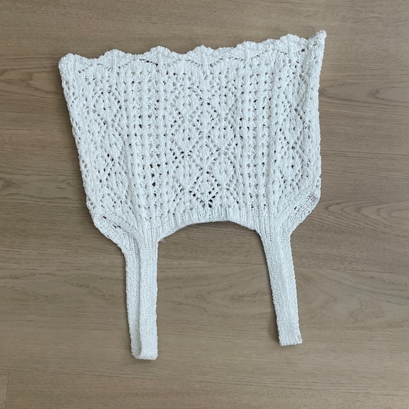 Aqua White Crochet Camisole Tank - Picture 3 of 3